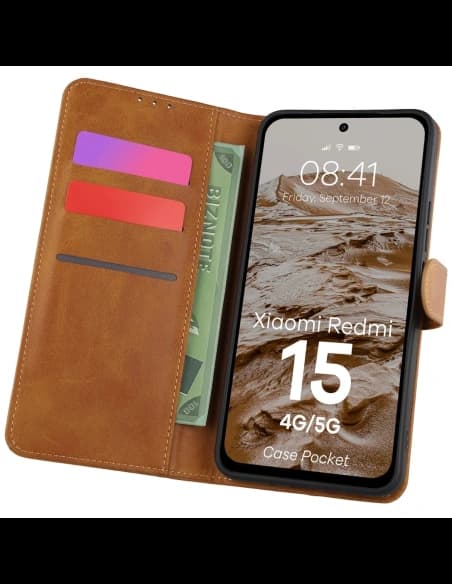 Bizon Case Tasche Xiaomi Redmi 15 4G / 5G braun