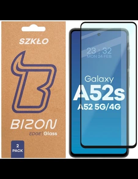 Bizon Glass Edge Duo Samsung Galaxy A52s / A52 5G / A52 4G schwarzer Rahmen [2 PACK]