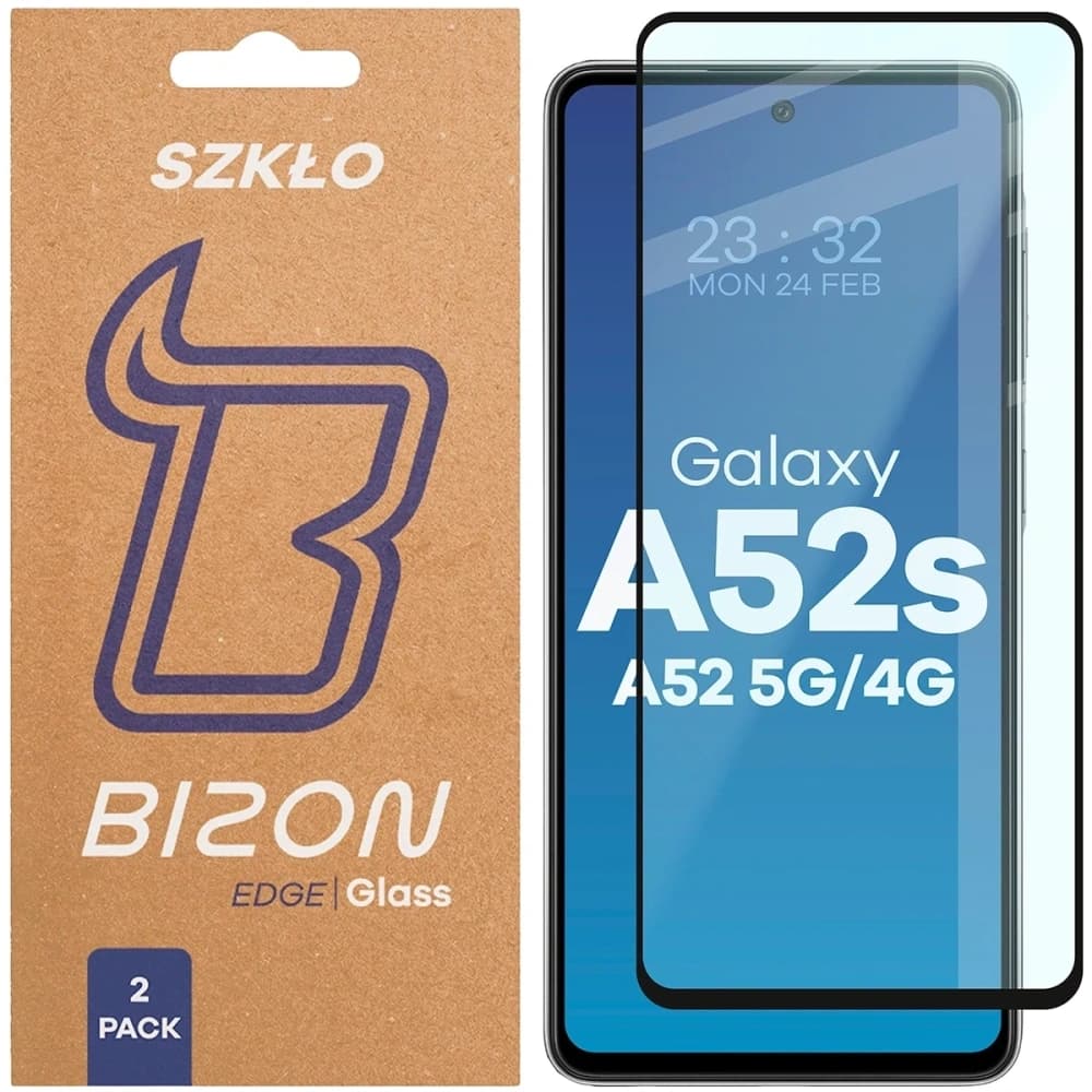 Bizon Glass Edge Duo Samsung Galaxy A52s / A52 5G / A52 4G cadru negru [2 PACHET] - 1