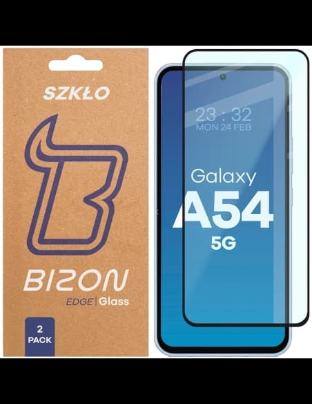 Bizon Glass Edge Duo Samsung Galaxy A54 5G black frame [2 PACK]