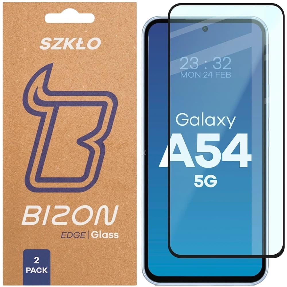 Bizon Glass Edge Duo Samsung Galaxy A54 5G black frame [2 PACK] - 1