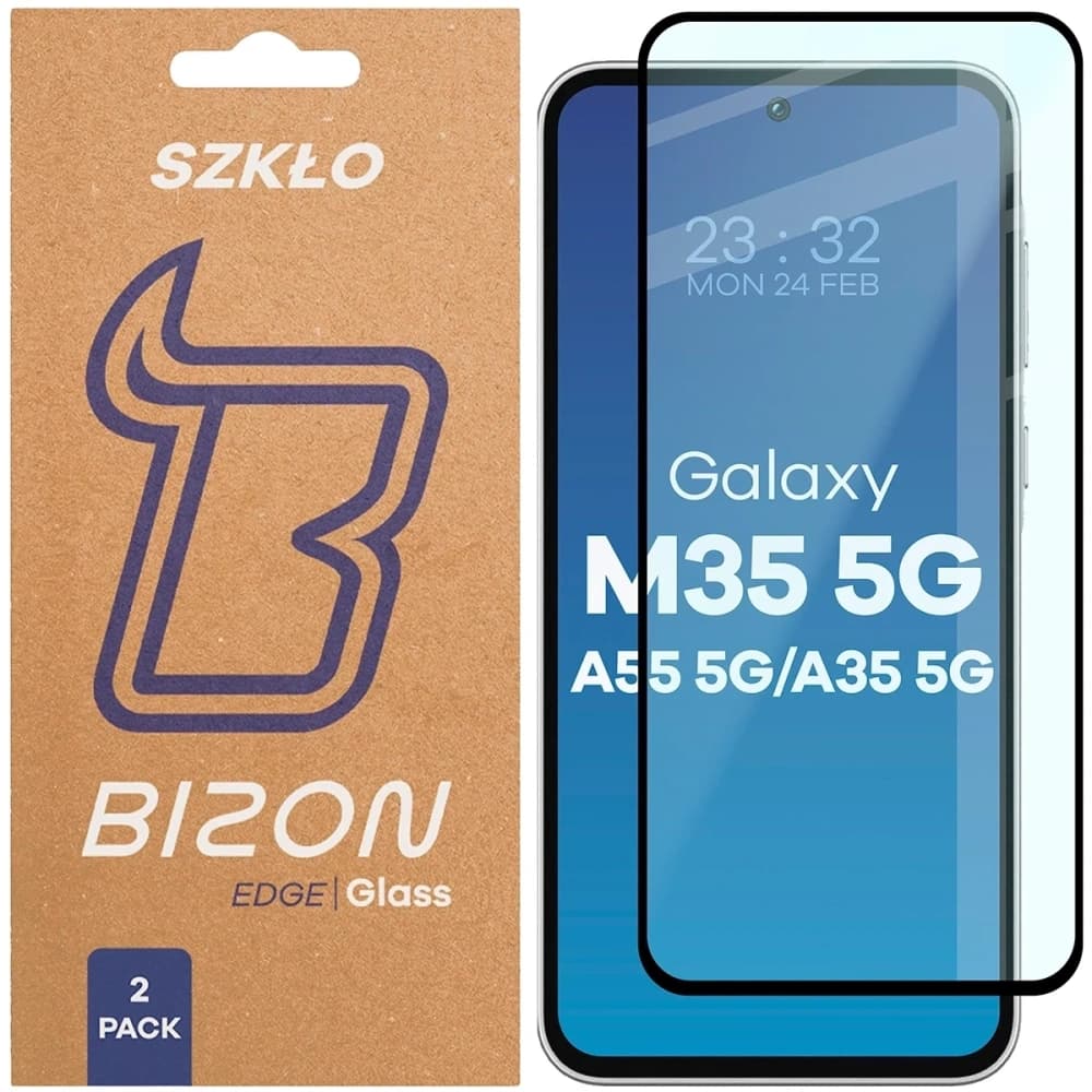 Bizon Glass Edge Duo Samsung Galaxy M35 5G / A35 5G / A55 5G fekete keret [2 CSOMAG] - 1