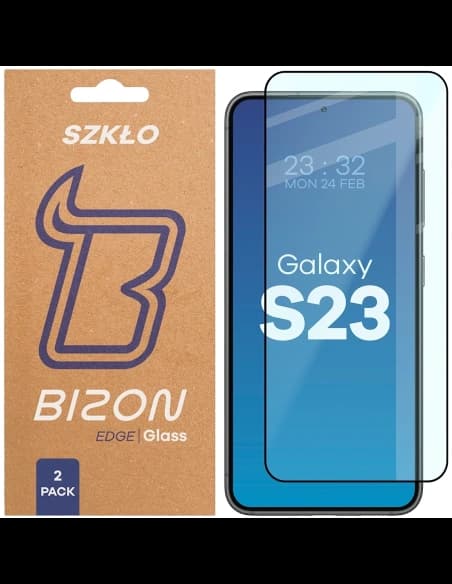 Bizon Glass Edge Duo Samsung Galaxy S23 fekete keret [2 CSOMAG]