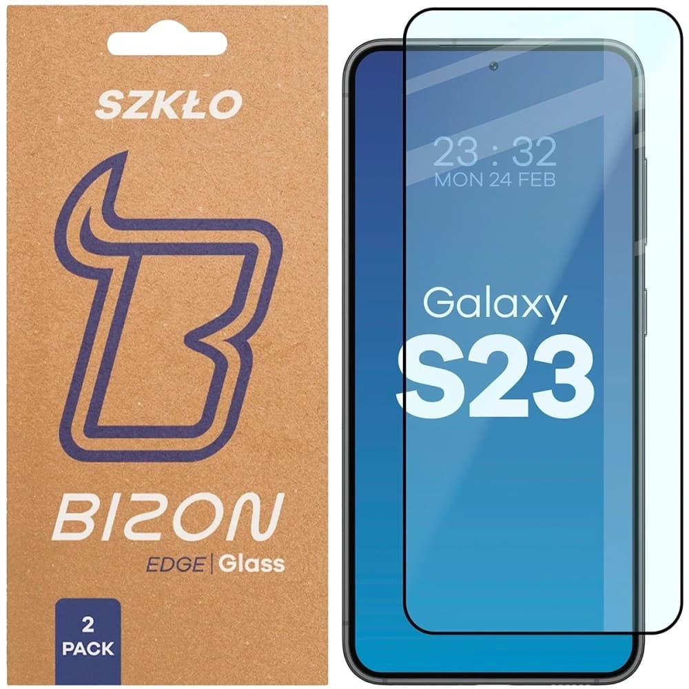 Bizon Glass Edge Duo Samsung Galaxy S23 fekete keret [2 CSOMAG] - 1