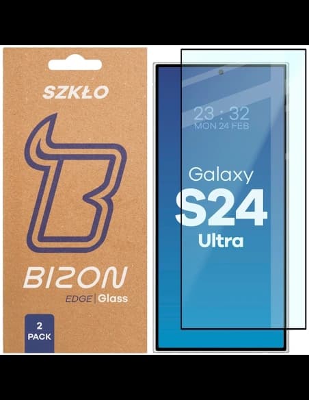 Bizon Glass Edge Duo Samsung Galaxy S24 Ultra cadru negru [2 PACHET]
