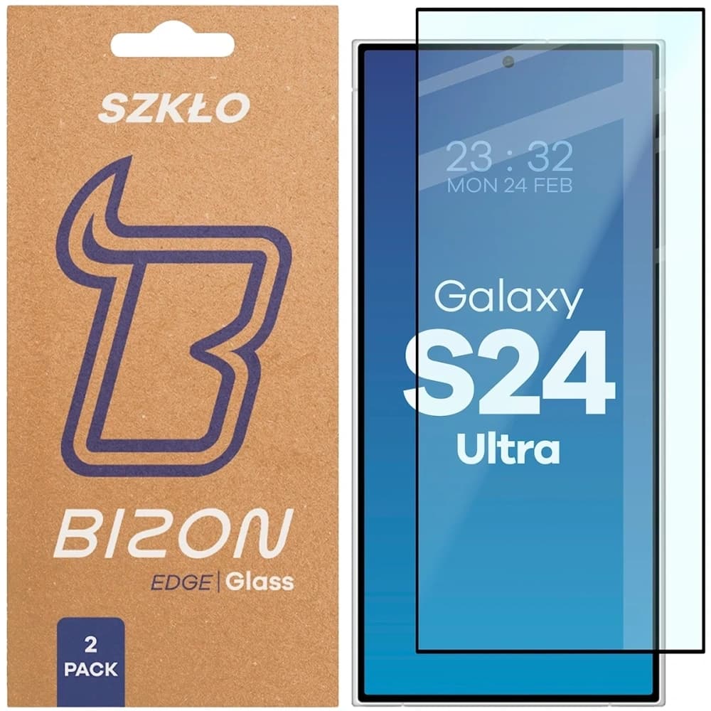 Bizon Glass Edge Duo Samsung Galaxy S24 Ultra cadru negru [2 PACHET] - 1