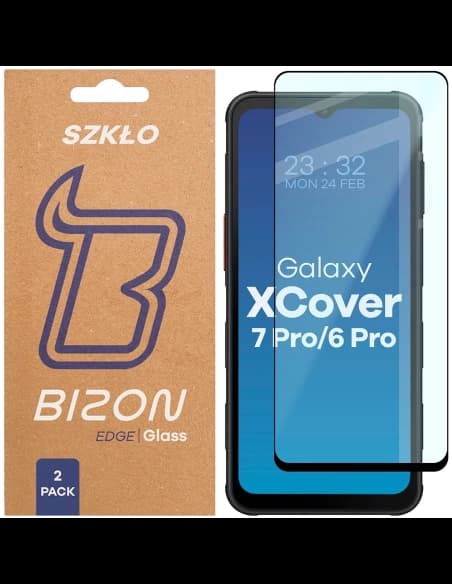 Bizon Glass Edge Duo Samsung Galaxy XCover 7 Pro / 6 Pro fekete keret [2 CSOMAG]