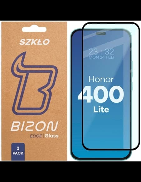 Bizon Glass Edge Duo Honor 400 Lite black frame [2 PACK]