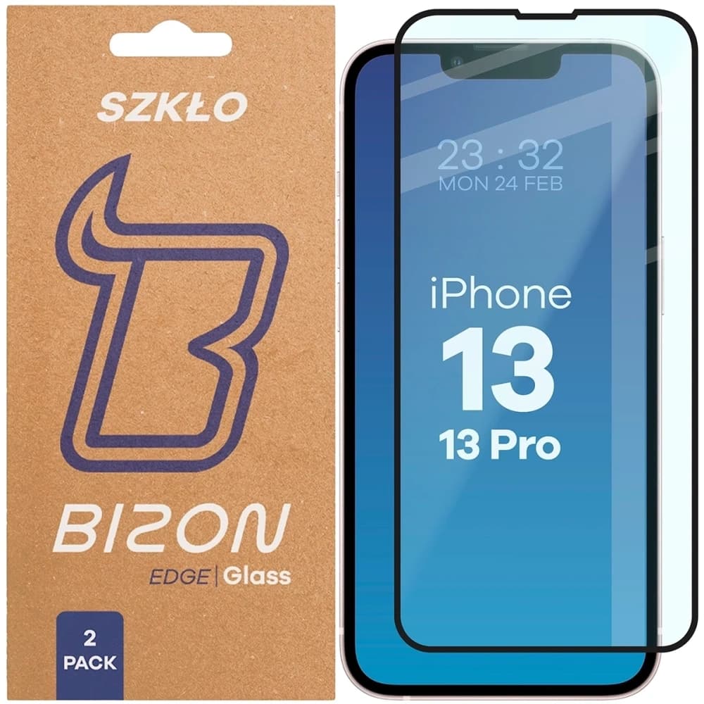Bizon Glass Edge Duo Apple iPhone 13 / 13 Pro fekete keret [2 CSOMAG] - 1