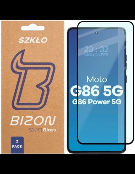 Bizon Glass Edge Duo Motorola Moto G86 5G / G86 Power 5G fekete keret [2 CSOMAG]
