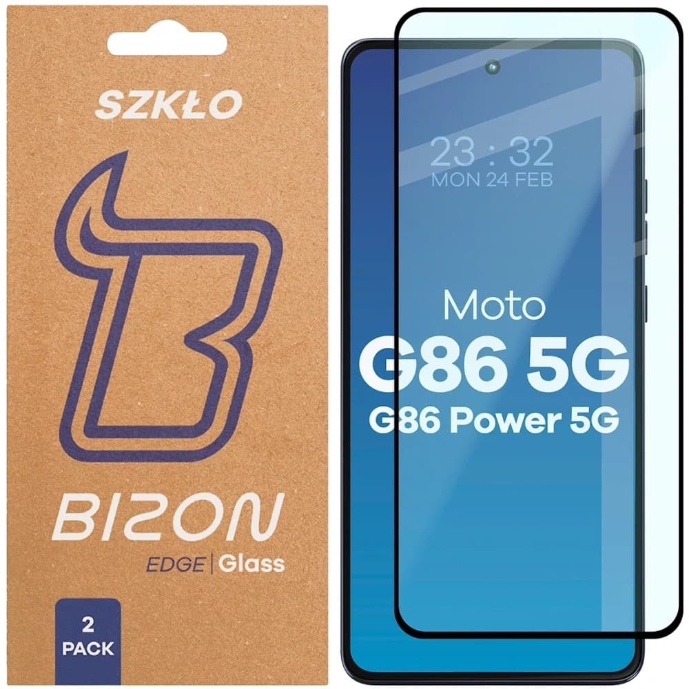 Bizon Glass Edge Duo Motorola Moto G86 5G / G86 Power 5G cadru negru [2 PACHET] - 1