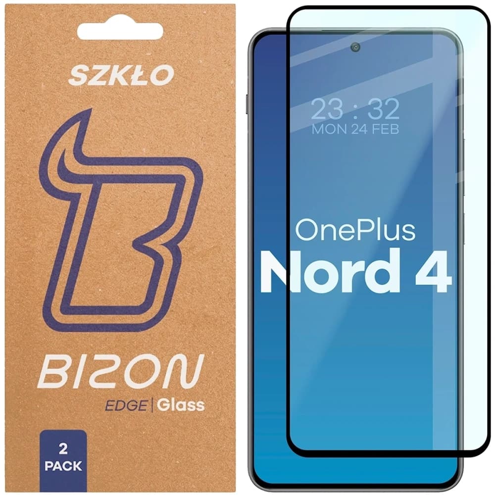 Bizon Glass Edge Duo OnePlus Nord 4 schwarzer Rahmen [2 PACK] - 1