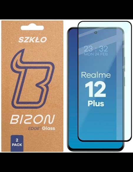 Bizon Glass Edge Duo Realme 12 Plus cadru negru [2 PACH