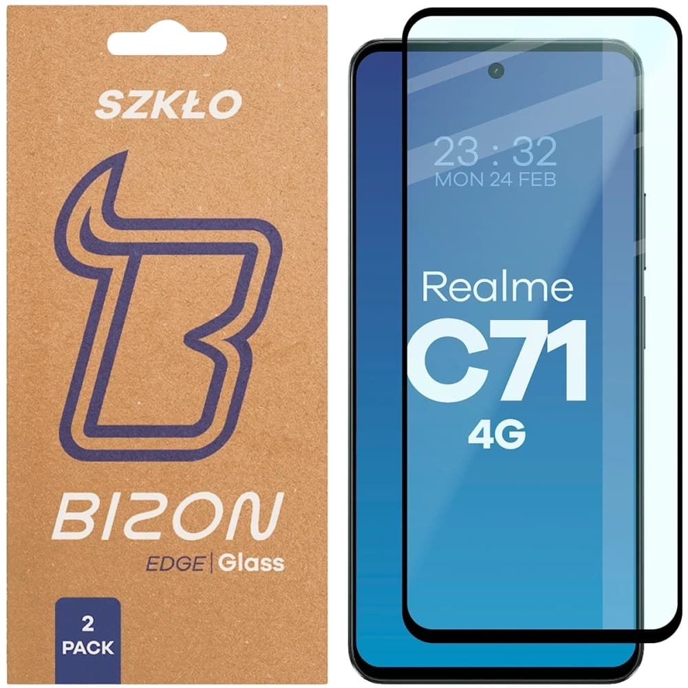 Bizon Glass Edge Duo Realme C71 4G black frame [2 PACK] - 1