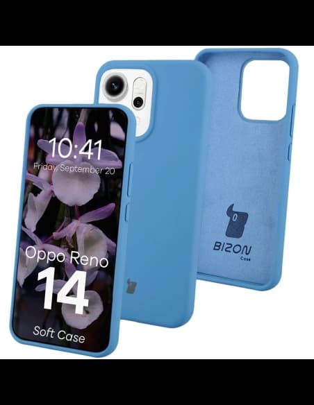 Husă Bizon Soft pentru Oppo Reno 14 albastră