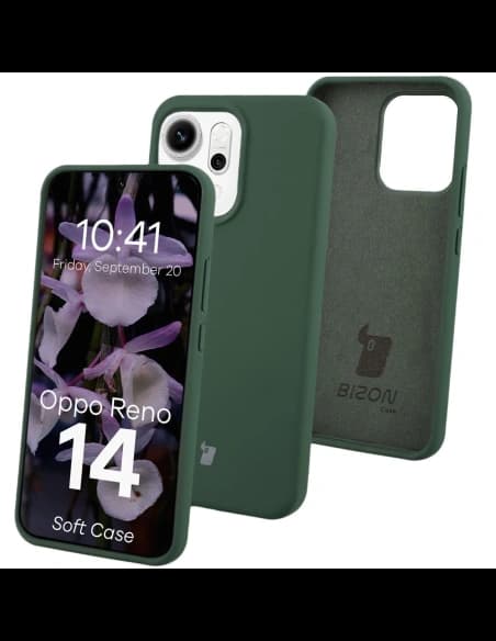 Husă Bizon Soft pentru Oppo Reno 14 verde închis