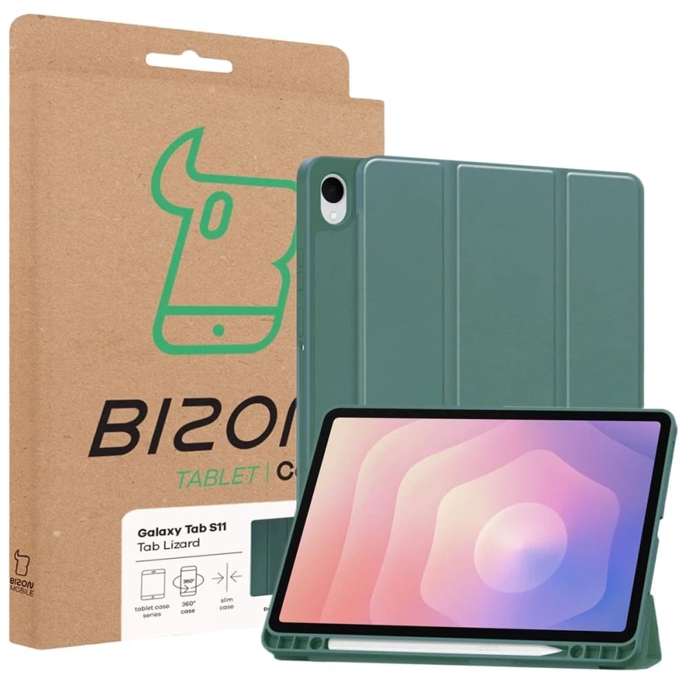Bizon Case Tab Lizard Samsung Samsung Galaxy Tab S11 tmavě zelená - 9