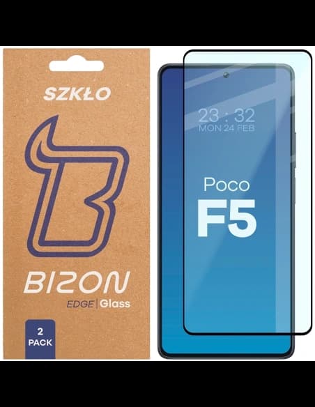 Bizon Glass Edge Duo Xiaomi POCO F5 black frame [2 PACK]