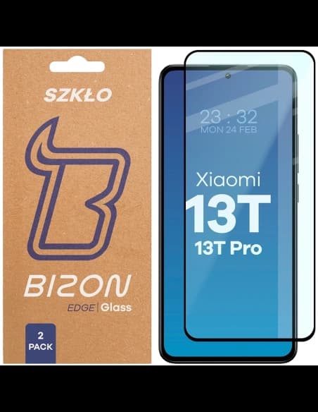 Bizon Glass Edge Duo Xiaomi 13T Pro / 13T černý rám [2 BALENÍ]