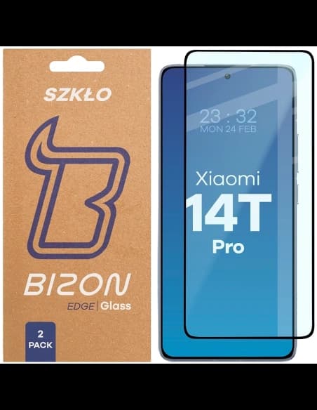 Bizon Glass Edge Duo Xiaomi 14T Pro cadru negru [2 PACHET]