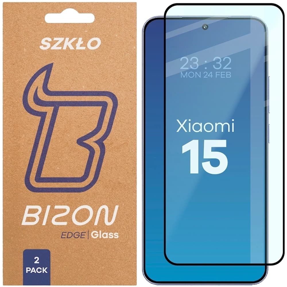 Bizon Glass Edge Duo Xiaomi 15 černý rám [2 BALENÍ] - 1