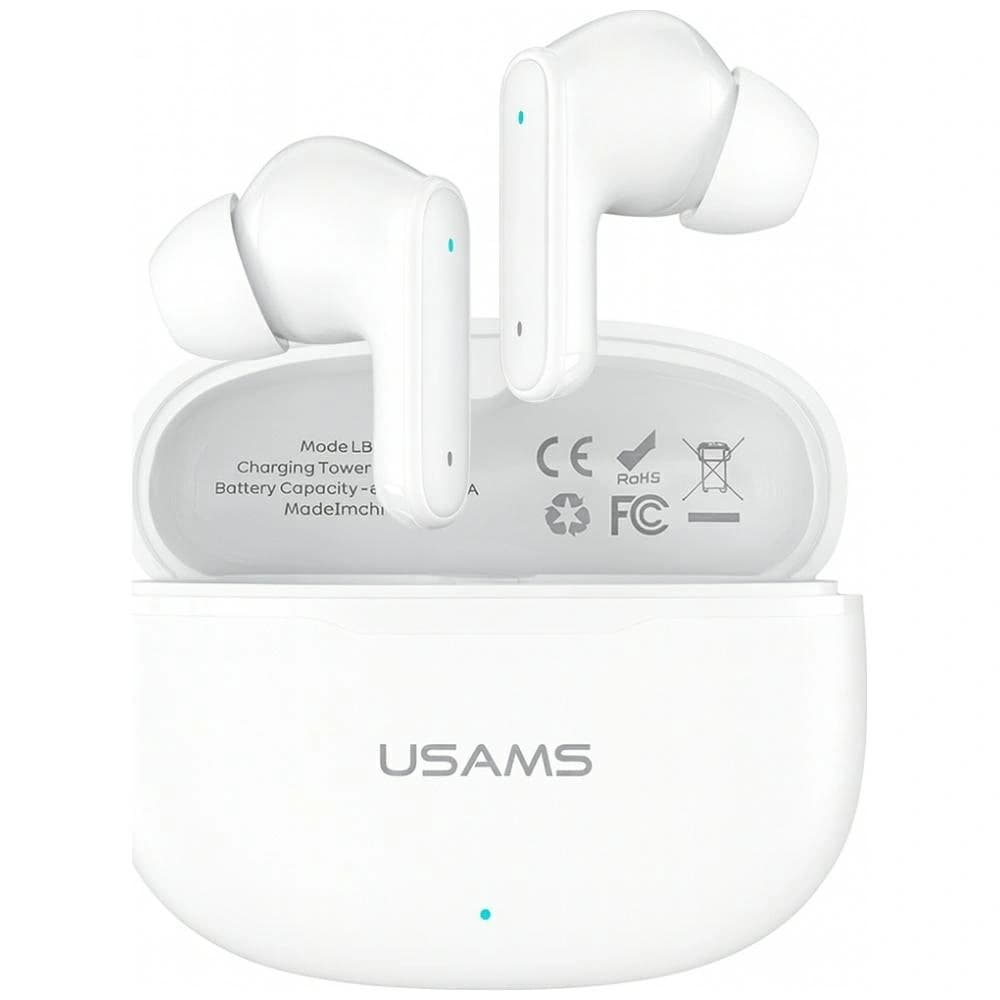 Căști wireless in-ear TWS USAMS E05 Bluetooth 6.0 albe - 1