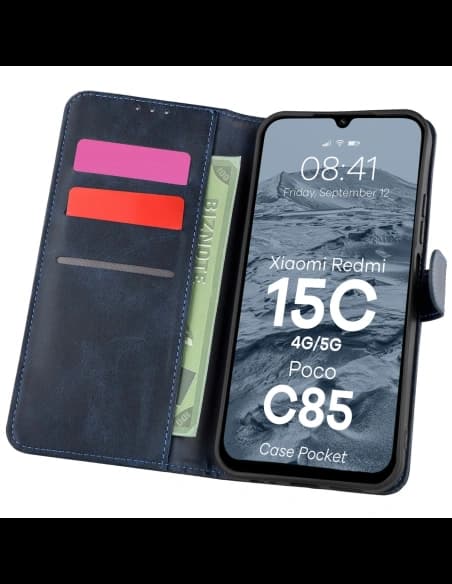 Bizon Case Pocket Xiaomi Redmi 15C 4G / 5G / Poco C85 173mm navy blue