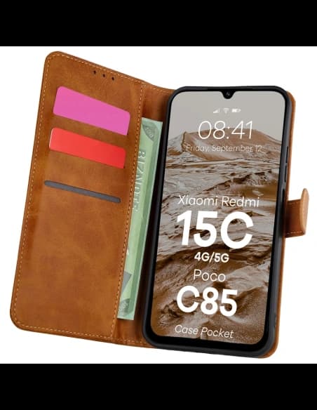 Bizon Case Pocket Xiaomi Redmi 15C 4G / 5G / Poco C85 173mm brown