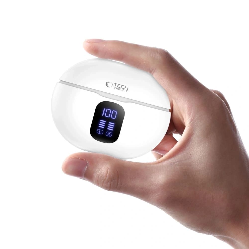 Tech-Protect UltraBoost TWS Ohrhörer Pro G2 Weiß Drahtlose In-Ear Kopfhörer - 5