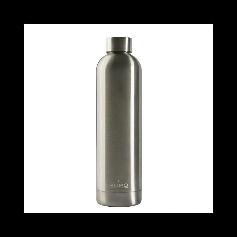 Puro Hot&Cold Thermal Stainless Steel Water Bottle 1000ml (Metallic Silver) - 1