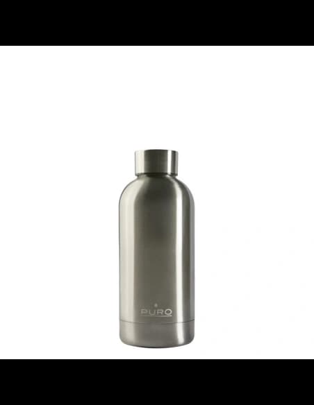 Puro Hot&Cold Thermal Stainless Steel Water Bottle 350ml (Metallic Silver)