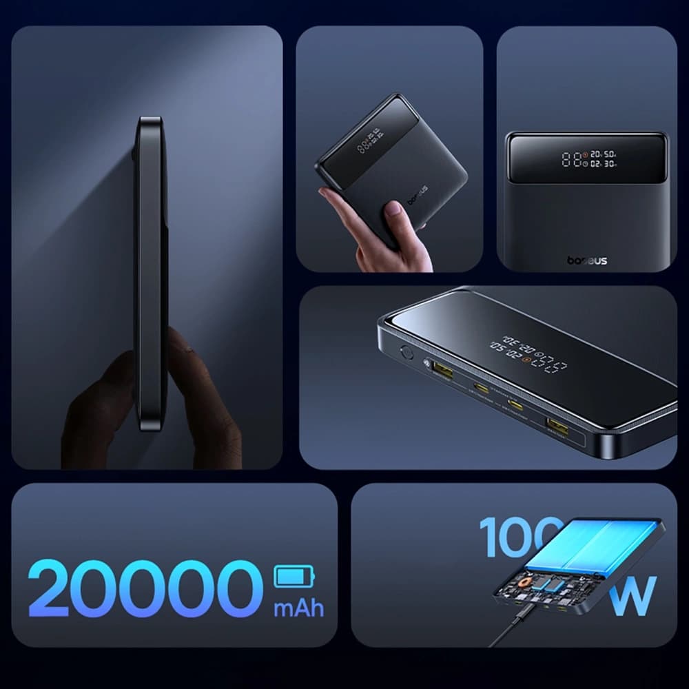 Baseus Blade H1 20000mAh 100W Power Bank with Display Black - 11