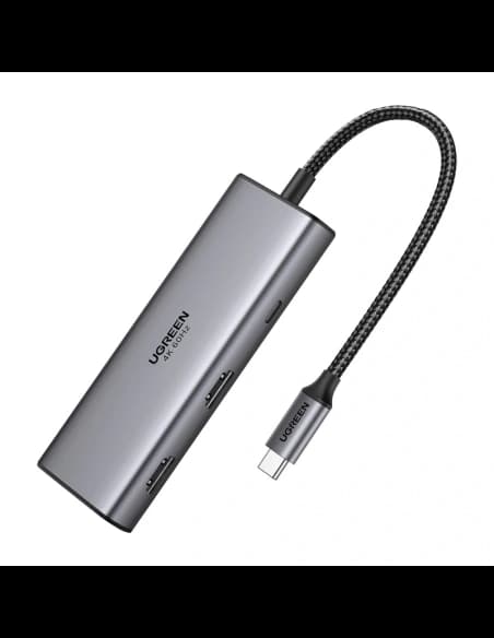 Adapter / Hub USB-C 7w1 Ugreen CM498, 2x HDMI 4K@60Hz, 2x USB, PD 100W