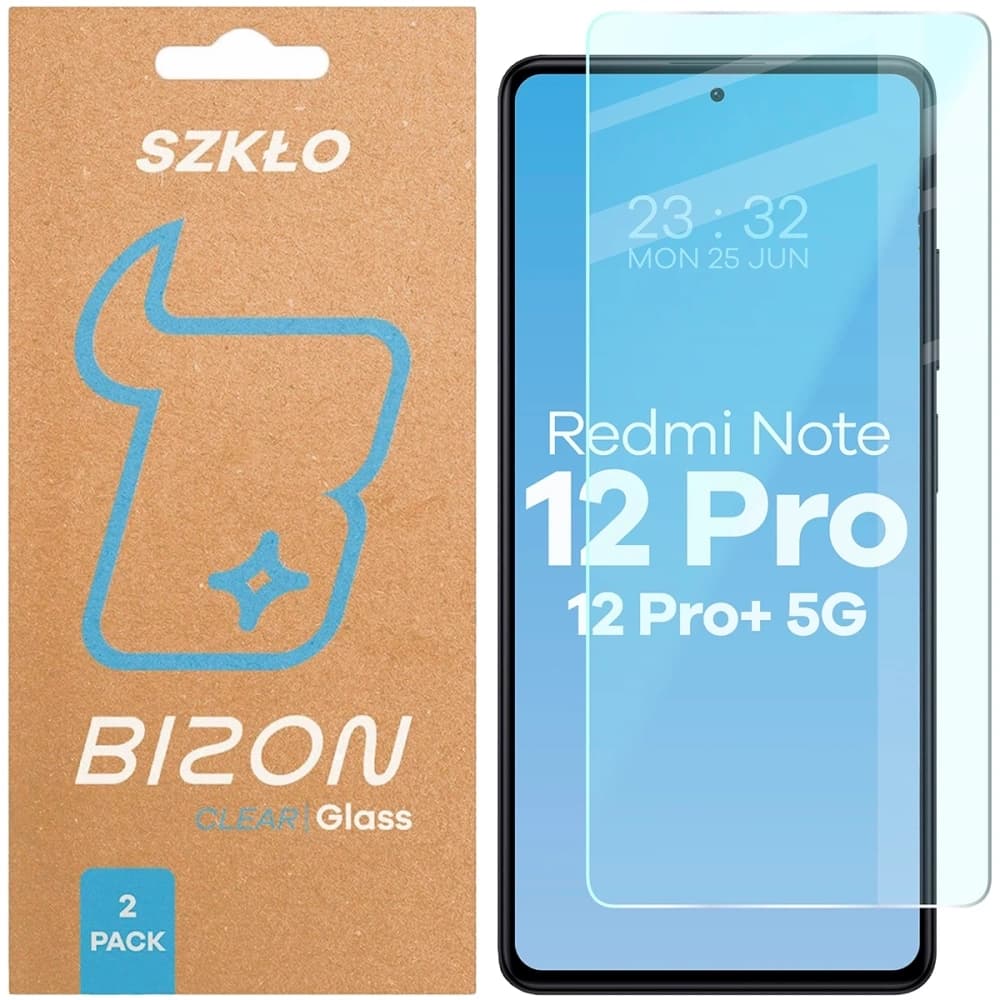 Szkło hartowane Bizon Glass Clear Duo do Xiaomi Redmi Note 12 Pro 5G / Note 12 Pro Plus 5G, 2 sztuki - 1