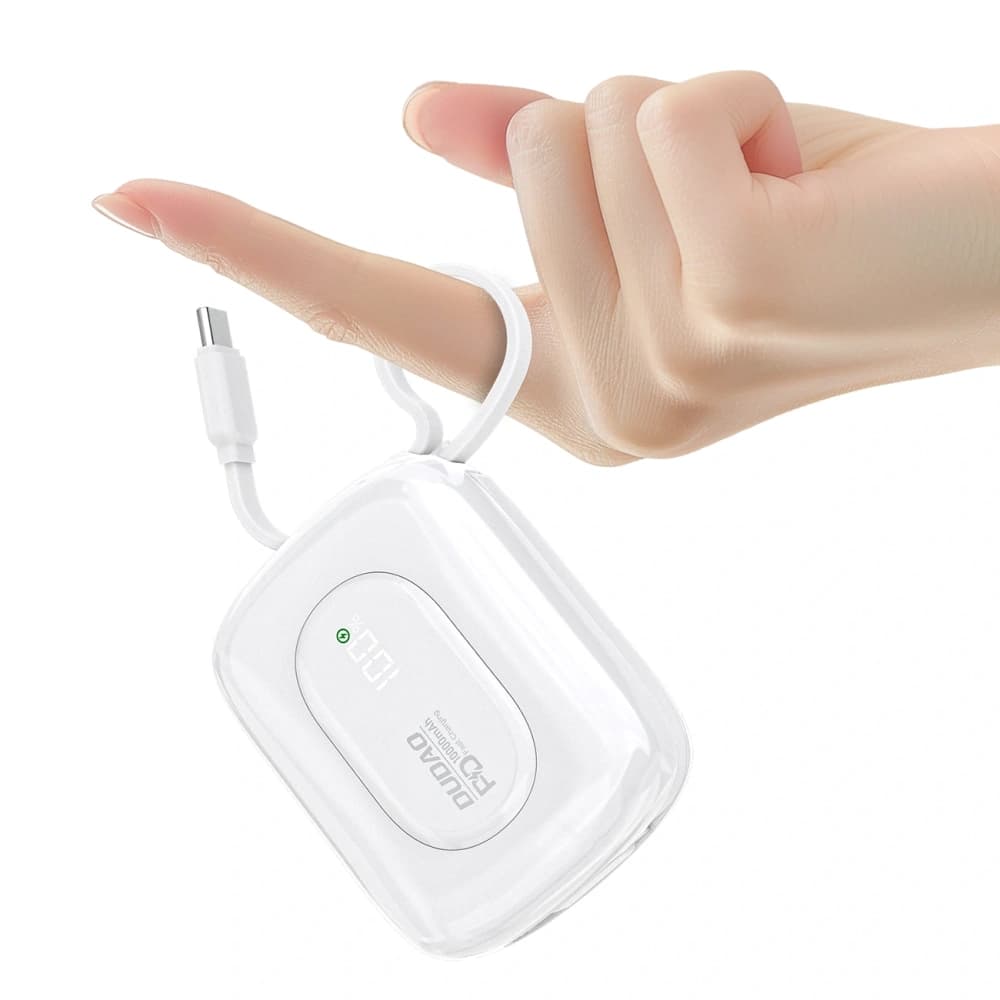 Powerbank Dudao K32 10000 mAh z wbudowanym kablem USB-C/Lightning - biały - 2