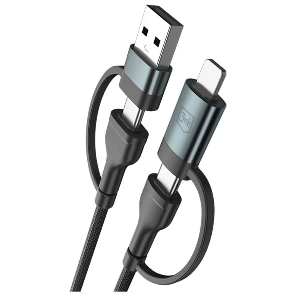 Kabel 3MK Hyper Cable N-SERIES           USB-A/USB-C do USB-C/Lightning 1.2m 9V/2A 60W - 2