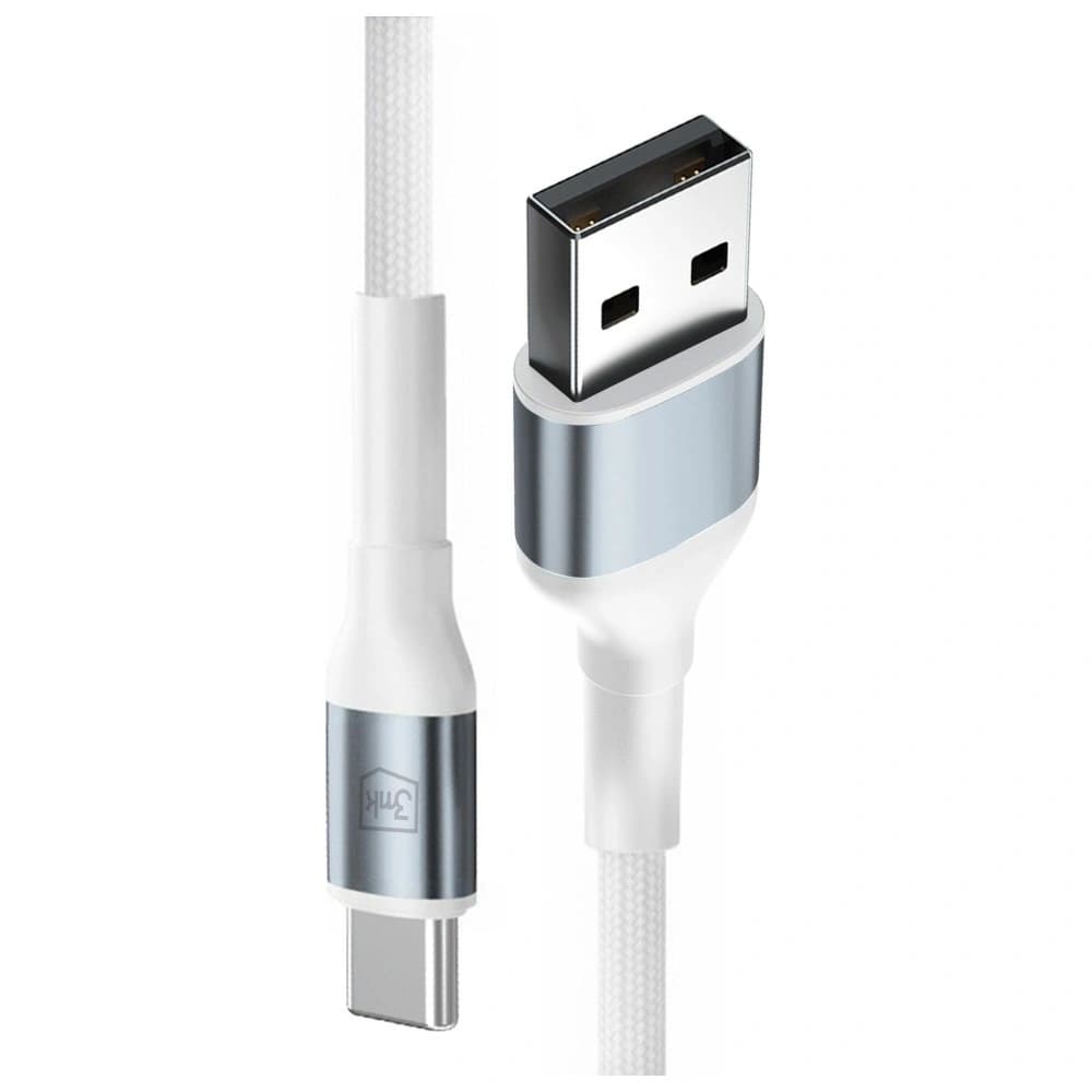 Kabel 3MK Hyper Cable N-SERIES USB-A do  USB-C 1m 9V/2A 18W biały - 2