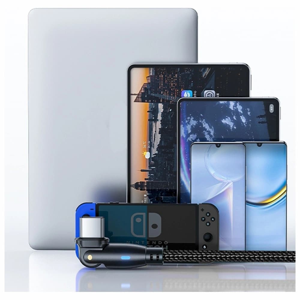 Kabel 3MK Hyper Cable N-SERIES USB-C do  USB-C 2m 20V/3A 60W obrotowy czarny - 3