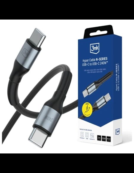 Kabel 3MK Hyper Cable N-SERIES USB-C do  USB-C 2m 48V/5A 240W czarny