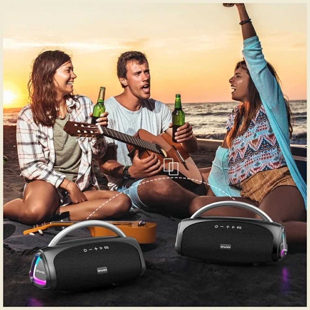 Głośnik bezprzewodowy AWEI KA39 100W     Bluetooth 5.3 przenośny zewnętrzny czarny - 9