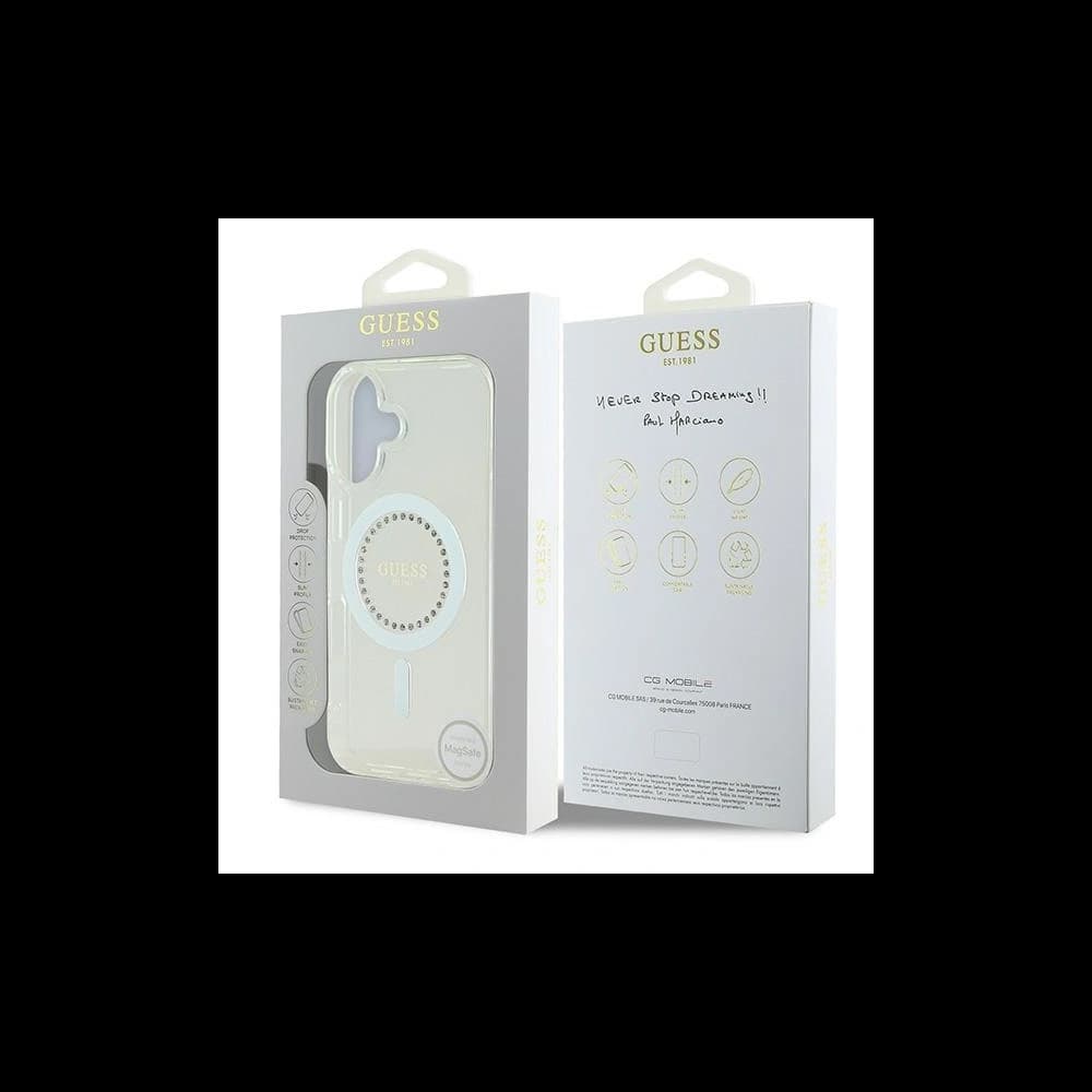 Guess Apple iPhone 16 Plus hardcase IML Rhinestones MagSafe alb - 8