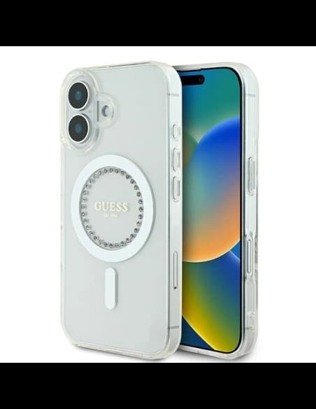 Hádej, Apple iPhone 16 tvrdý obal IML s kamínky MagSafe bílý
