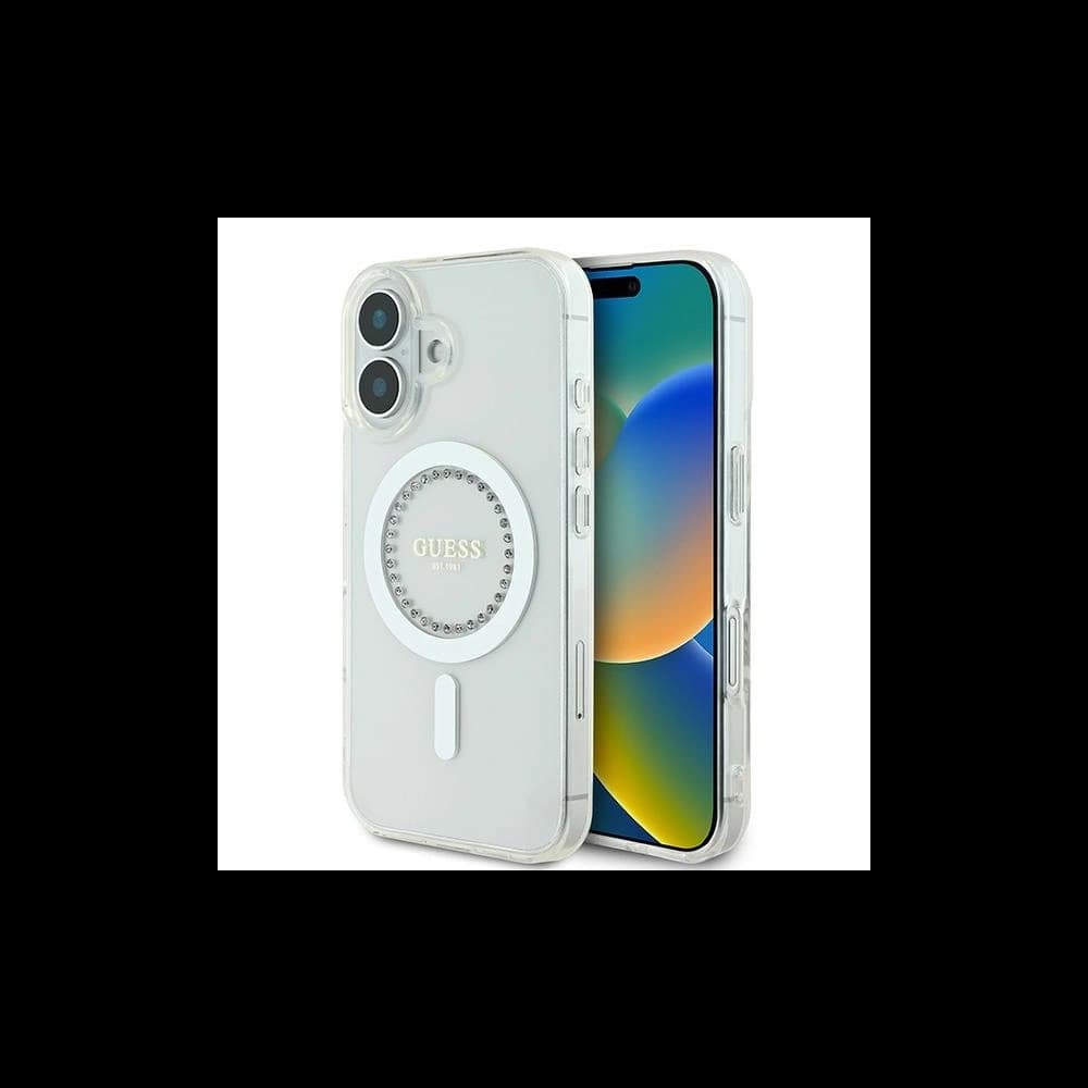 Tippelj az Apple iPhone 16 keménytokjára IML gyémántokkal MagSafe fehér színben. - 1