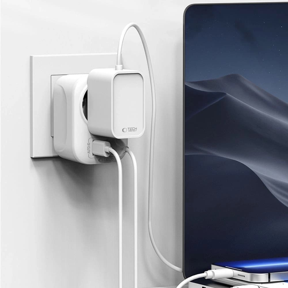 Adaptor de călătorie Tech-Protect TA100 US / EU Alb - 7
