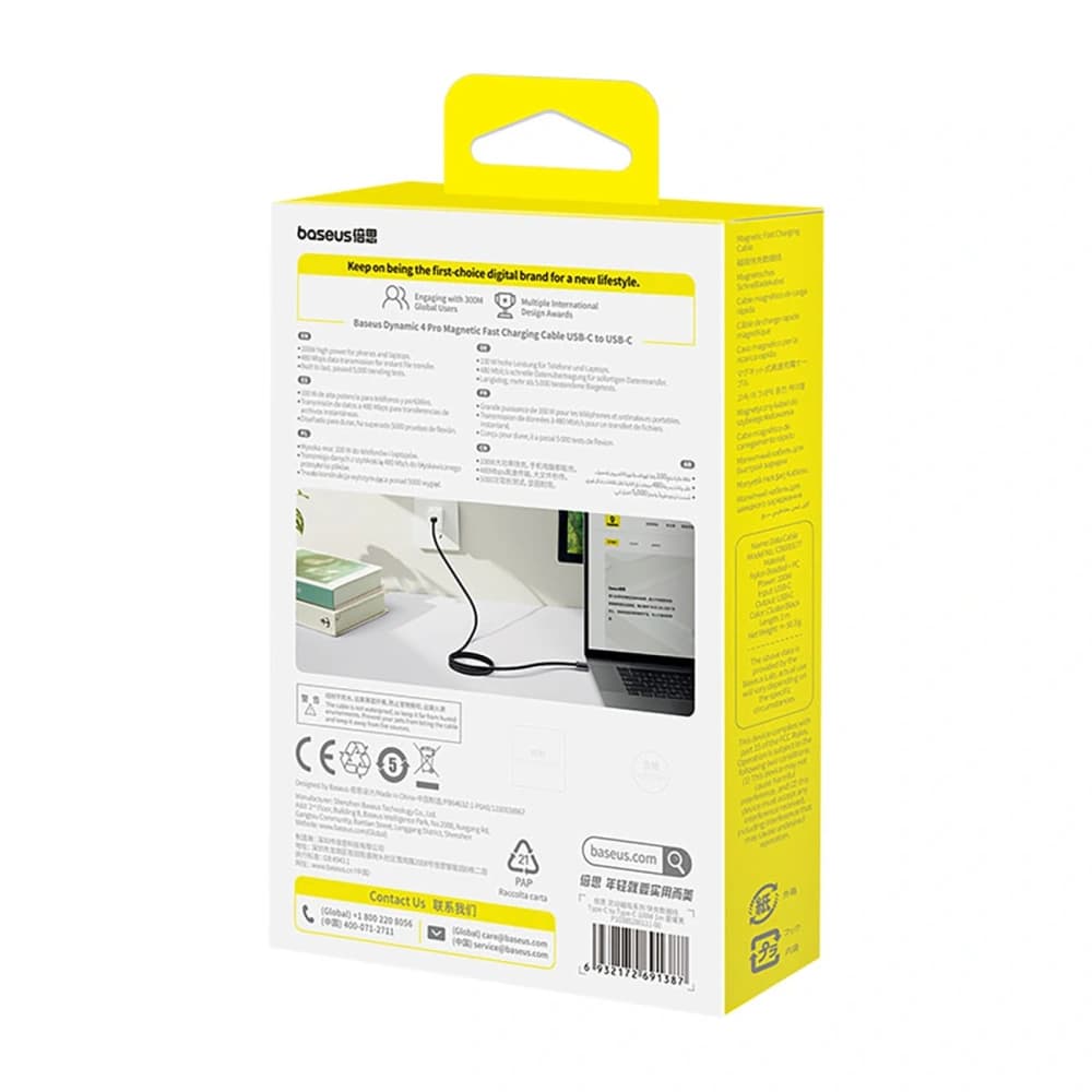 Baseus Dynamic 4 Pro Rychlý USB-C na USB-C Kabel 100W 1m černý - 3