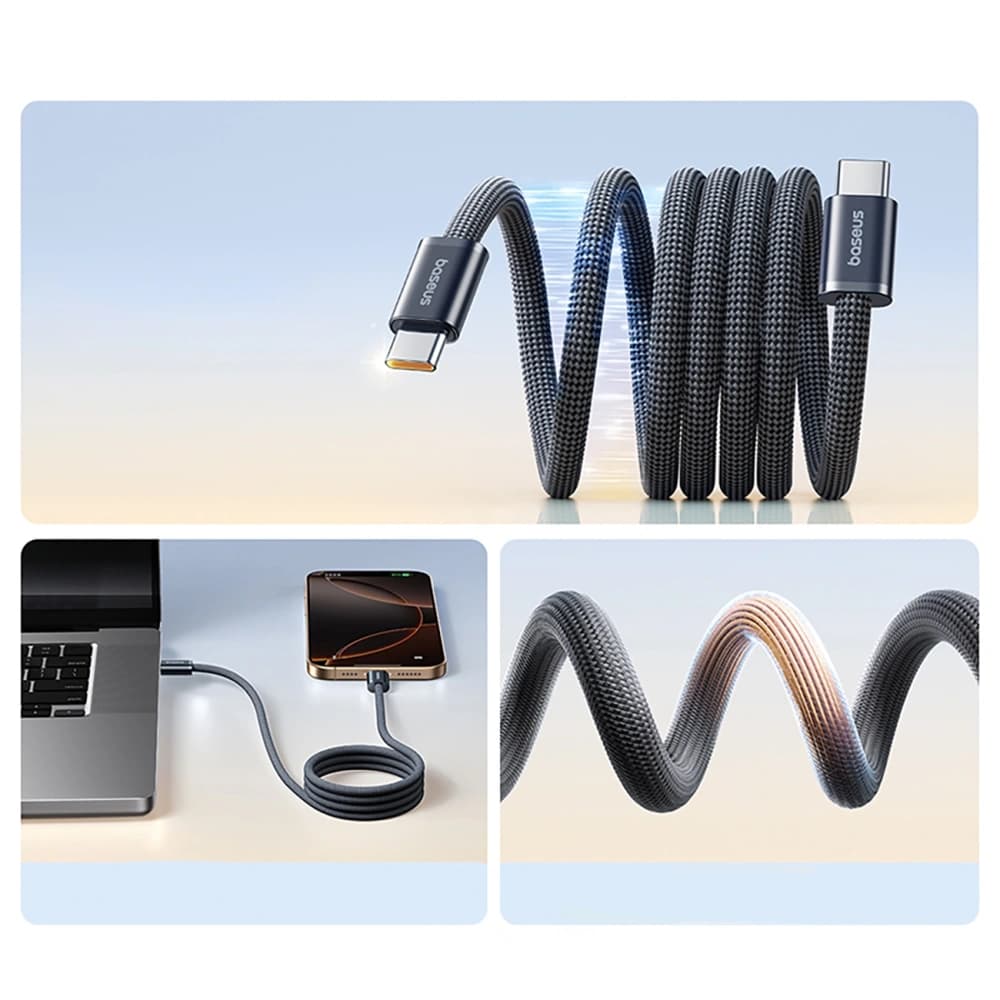 Baseus Dynamic 4 Pro Rychlý USB-C na USB-C Kabel 100W 1m černý - 5