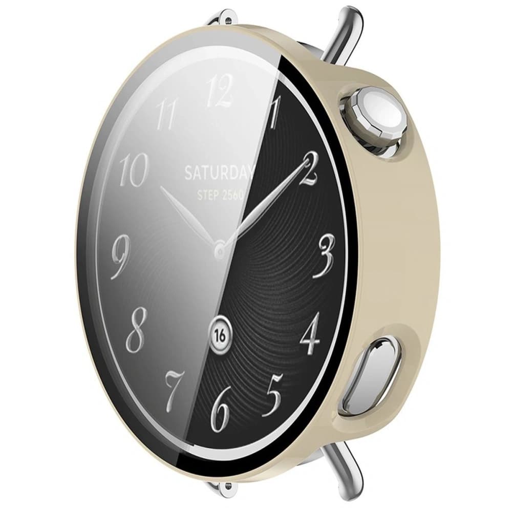 Bizon Case+Glas Uhr Xiaomi Watch S4 41mm beige - 6