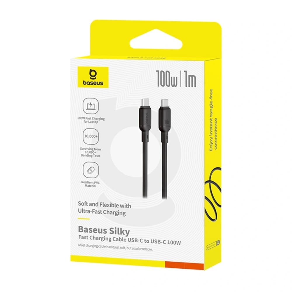 Baseus Silky Series 100W USB-C na USB-C kabel 1m černý - 5