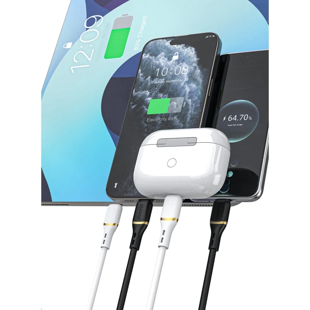 Dudao L25C USB-C na USB-C kabel 60W 1m bílý - 6