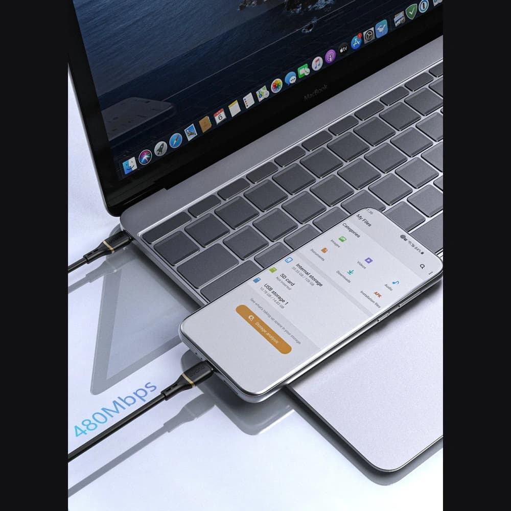 Dudao L25C USB-C na USB-C kabel 60W 1m bílý - 7
